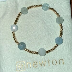ENewton Gold and Light Blue Beaded Bracelet